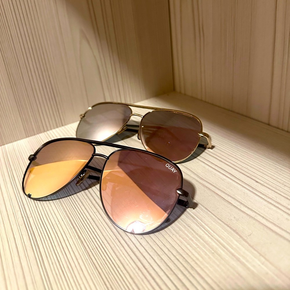 (2) pairs of Dezi Quay Sunglasses in Gold and Rose Gold